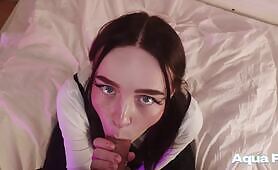Fucked in the mouth of a cute schoolgirl